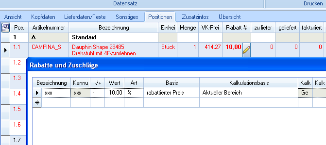 Zuschlag an der Vorgangsposition