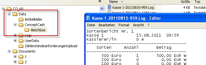 Datei mit den Inhalten