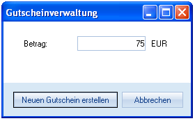 Gutscheinverkauf