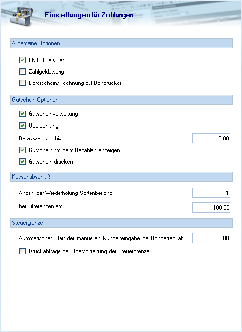 Zahlungsoptionen