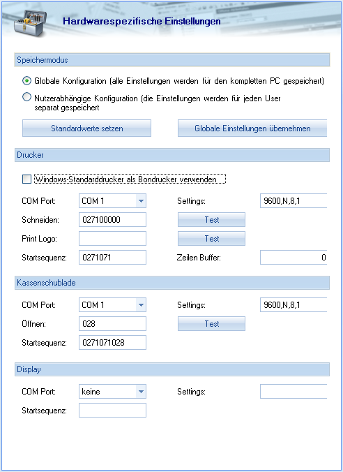Hardwareeinstellungen
