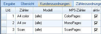 Zähler mappen